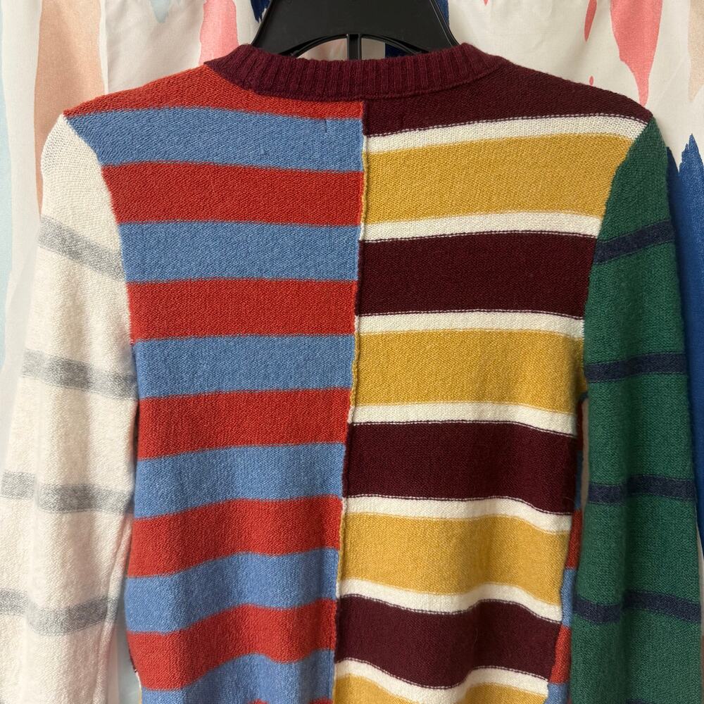 American Eagle Patchwork Crew Neck Sweater Size X… - image 8